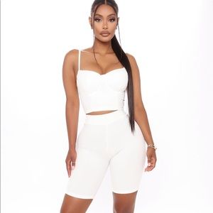 White two piece short set